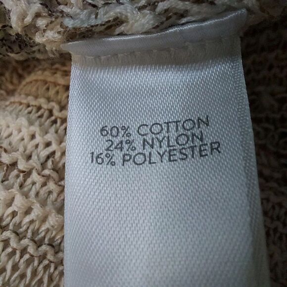 J. JILL Women V-neck Sweater  Cream Tan Knit Short Sleeve Size XL - Picture 7 of 7